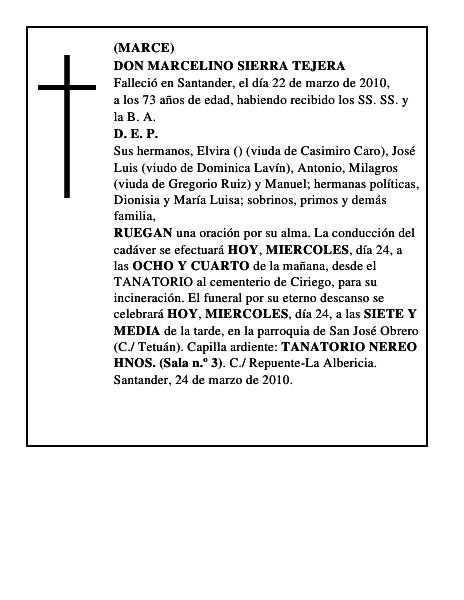 DON MARCELINO SIERRA TEJERA
