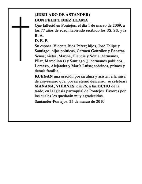 DON FELIPE DIEZ LLAMA