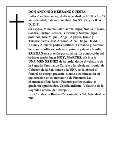DON ANTONIO HERRANZ CUESTA