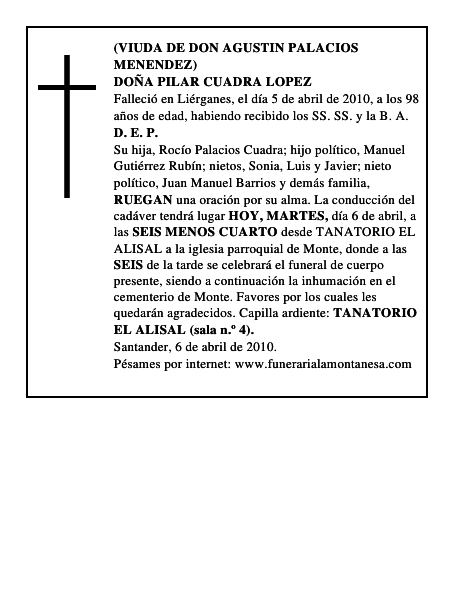 DOÑA PILAR CUADRA LOPEZ