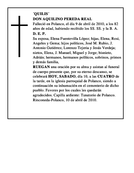 DON AQUILINO PEREDA REAL