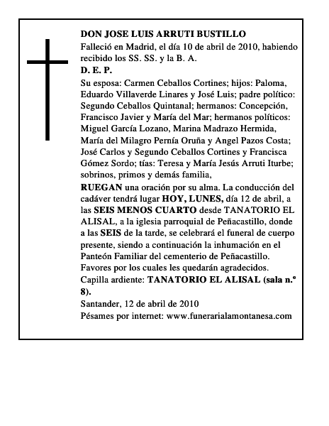 DON JOSE LUIS ARRUTI BUSTILLO