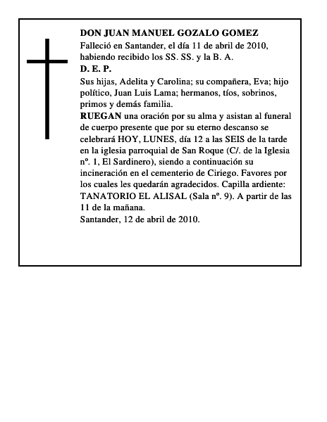 DON JUAN MANUEL GOZALO GOMEZ
