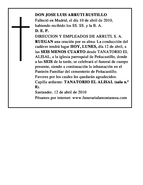 DON JOSE LUIS ARRUTI BUSTILLO