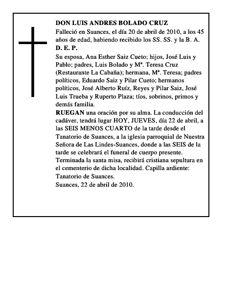DON LUIS ANDRES BOLADO CRUZ