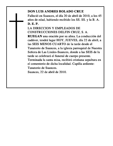 DON LUIS ANDRES BOLADO CRUZ
