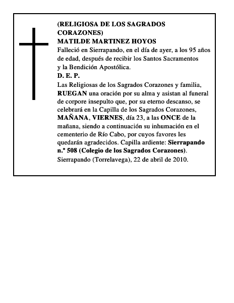 MATILDE MARTINEZ HOYOS