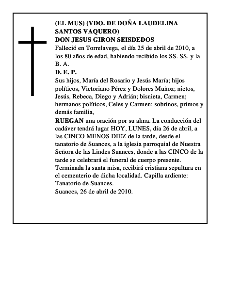 DON JESUS GIRON SEISDEDOS