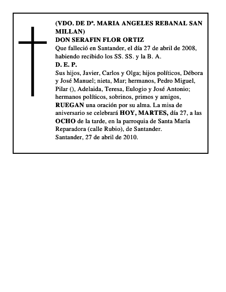DON SERAFIN FLOR ORTIZ