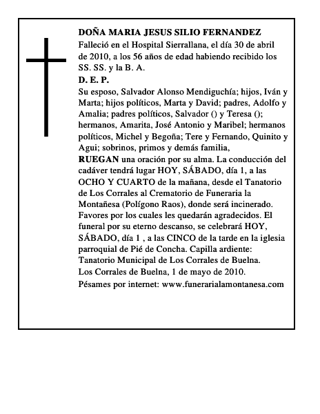 DOÑA MARIA JESUS SILIO FERNANDEZ
