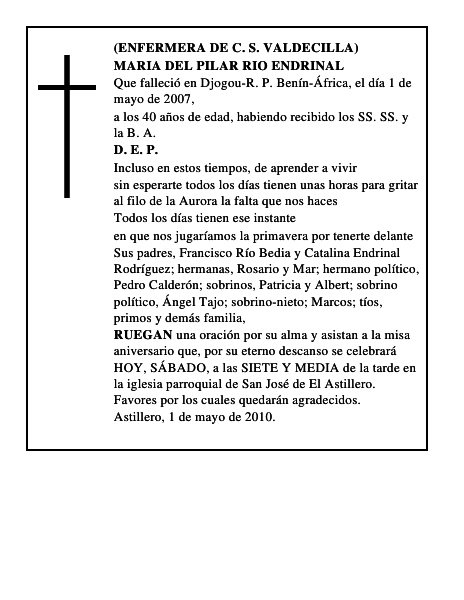 MARIA DEL PILAR RIO ENDRINAL