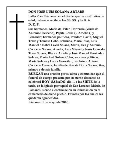DON JOSE LUIS SOLANA ARTABE