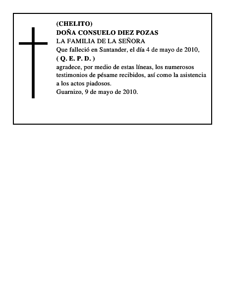 DOÑA CONSUELO DIEZ POZAS