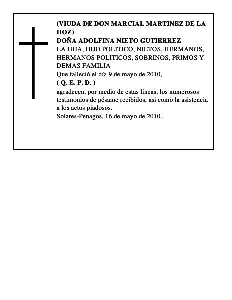 DOÑA ADOLFINA NIETO GUTIERREZ
