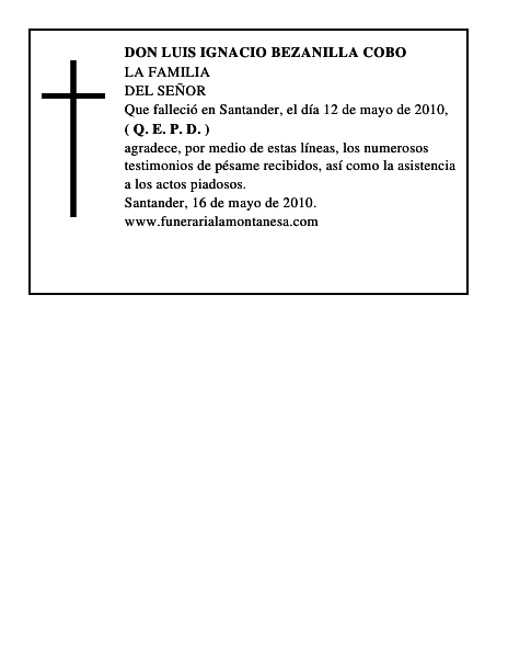 DON LUIS IGNACIO BEZANILLA COBO