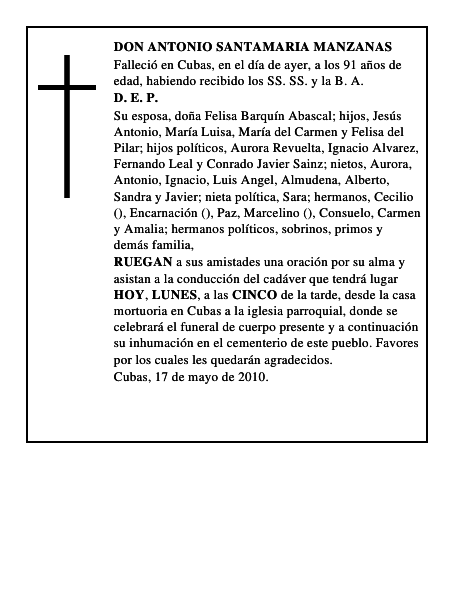 DON ANTONIO SANTAMARIA MANZANAS