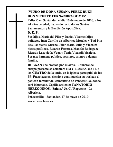 DON VICENTE FERNANDEZ GOMEZ
