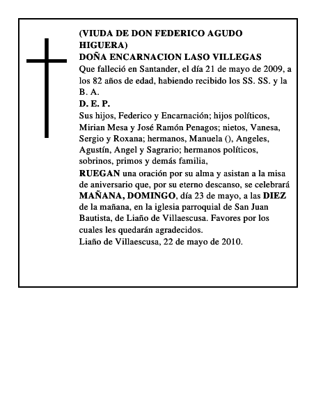 DOÑA ENCARNACION LASO VILLEGAS