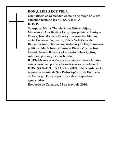 DON J. LUIS ARCE VELA
