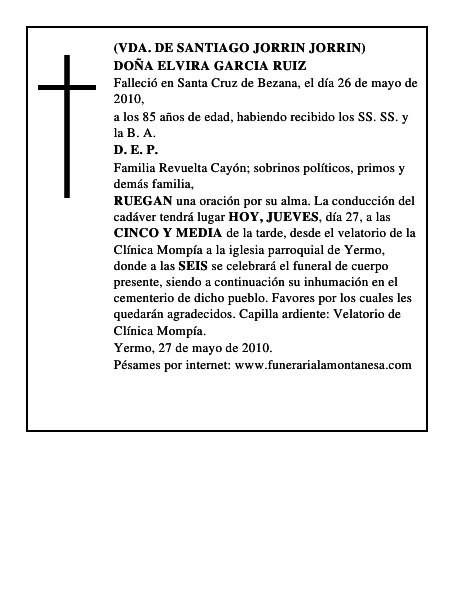 DOÑA ELVIRA GARCIA RUIZ