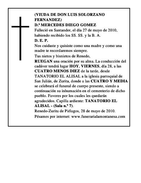 D.ª MERCEDES DIEGO GOMEZ