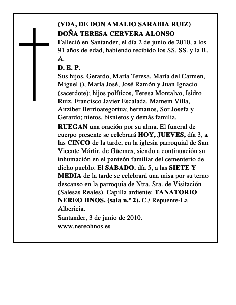 DOÑA TERESA CERVERA ALONSO