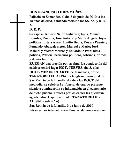 DON FRANCISCO DIEZ MUÑIZ