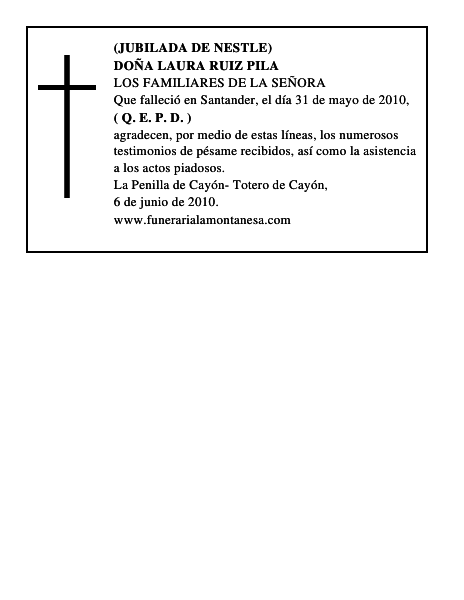 DOÑA LAURA RUIZ PILA