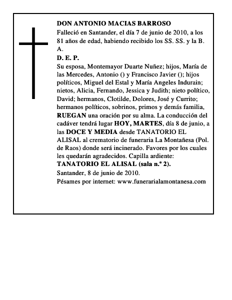 DON ANTONIO MACIAS BARROSO
