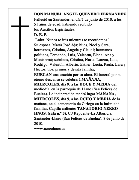DON MANUEL ANGEL QUEVEDO FERNANDEZ