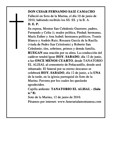 DON CESAR FERNANDO SAIZ CAMACHO