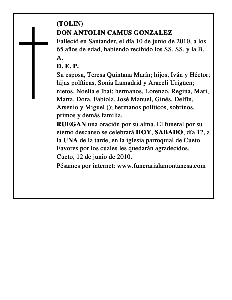 DON ANTOLIN CAMUS GONZALEZ