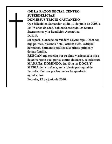 DON JESUS TRICIO CASTANEDO