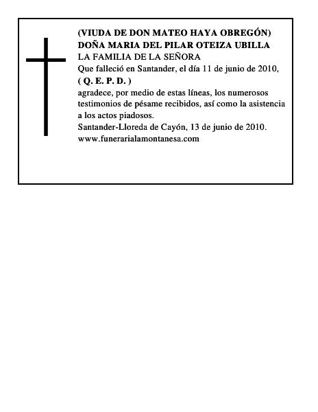DOÑA MARIA DEL PILAR OTEIZA UBILLA