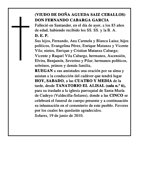 DON FERNANDO CABARGA GARCIA