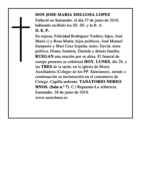 DON JOSE MARIA MELGOSA LOPEZ