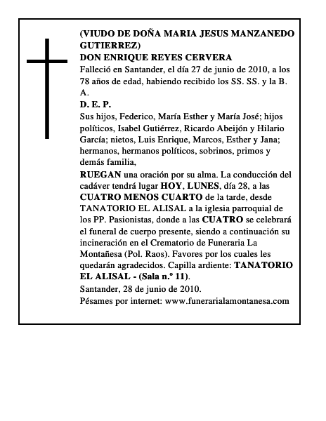 DON ENRIQUE REYES CERVERA