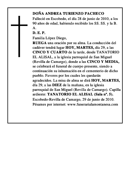 DOÑA ANDREA TURIENZO PACHECO