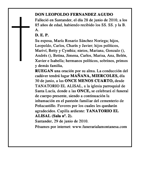 DON LEOPOLDO FERNANDEZ AGUDO