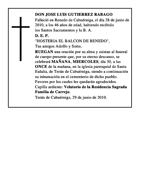 DON JOSE LUIS GUTIERREZ RABAGO