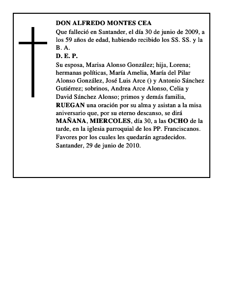 DON ALFREDO MONTES CEA