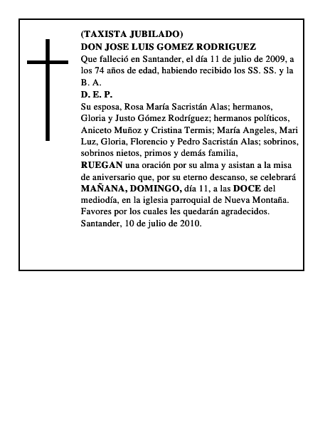 DON JOSE LUIS GOMEZ RODRIGUEZ
