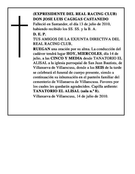 DON JOSE LUIS CAGIGAS CASTANEDO