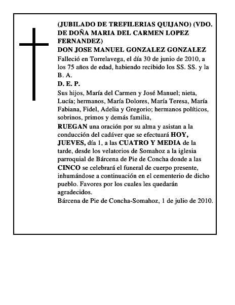 DON JOSE MANUEL GONZALEZ GONZALEZ