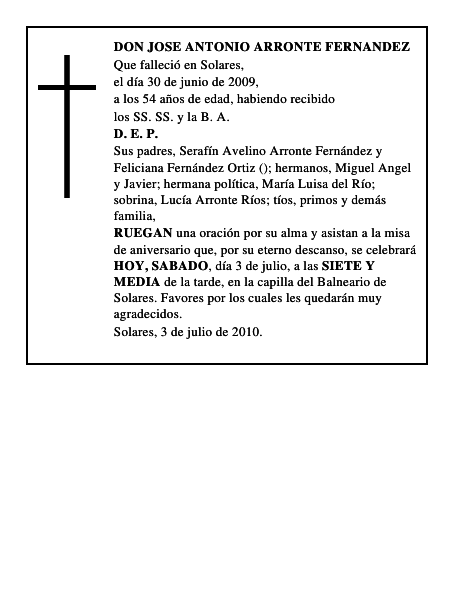 DON JOSE ANTONIO ARRONTE FERNANDEZ