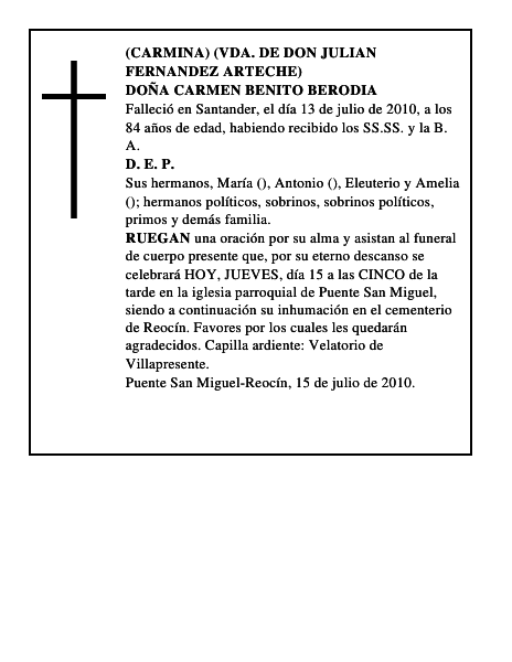 DOÑA CARMEN BENITO BERODIA