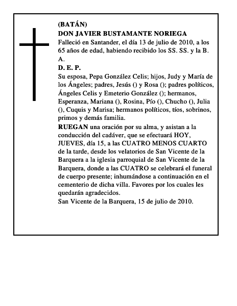 DON JAVIER BUSTAMANTE NORIEGA