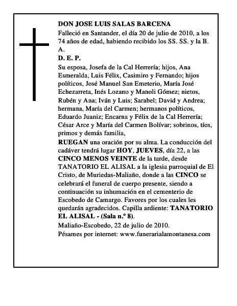 DON JOSE LUIS SALAS BARCENA