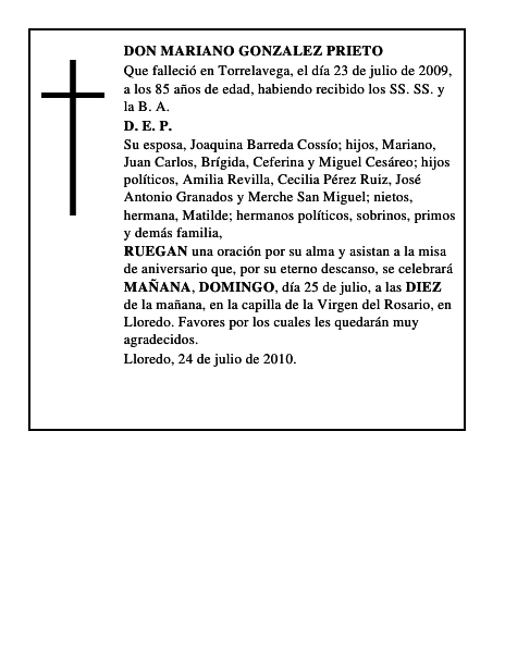 DON MARIANO GONZALEZ PRIETO