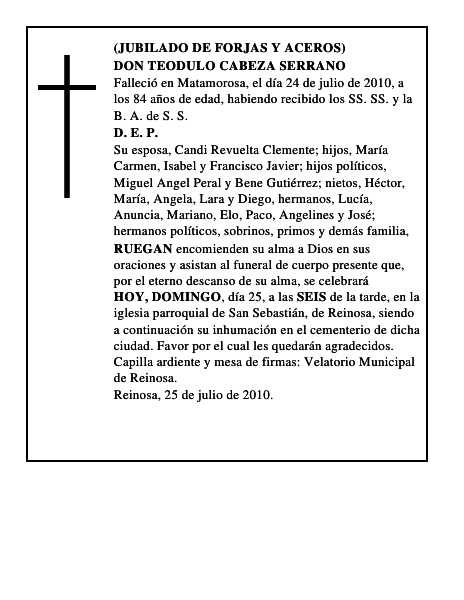 DON TEODULO CABEZA SERRANO